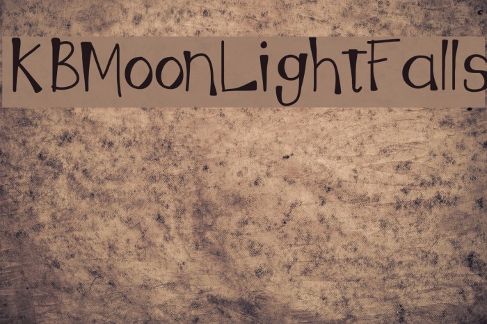 KBMoonLightFalls Font examples