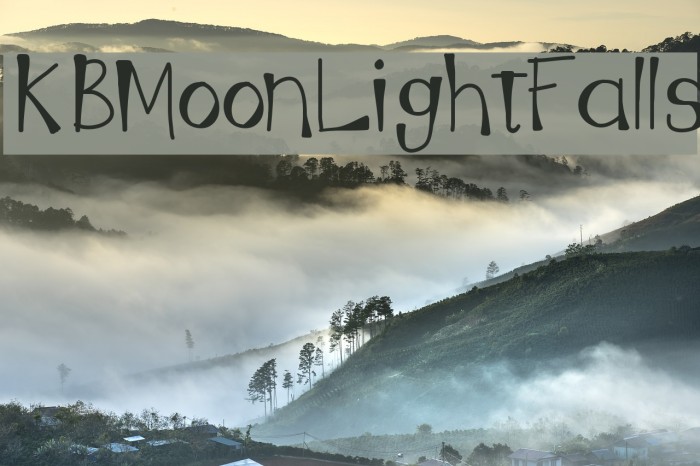 KBMoonLightFalls Font examples