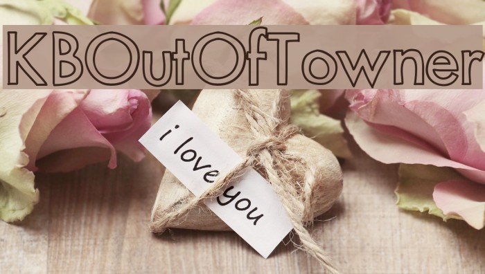 KBOutOfTowner फ़ॉन्ट examples