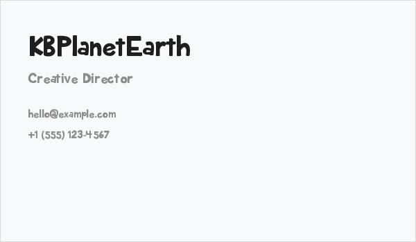 KBPlanetEarth Business Card
