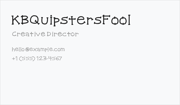 KBQuipstersFool Business Card