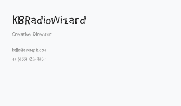 KBRadioWizard Business Card
