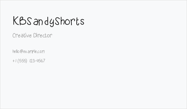 KBSandyShorts Business Card