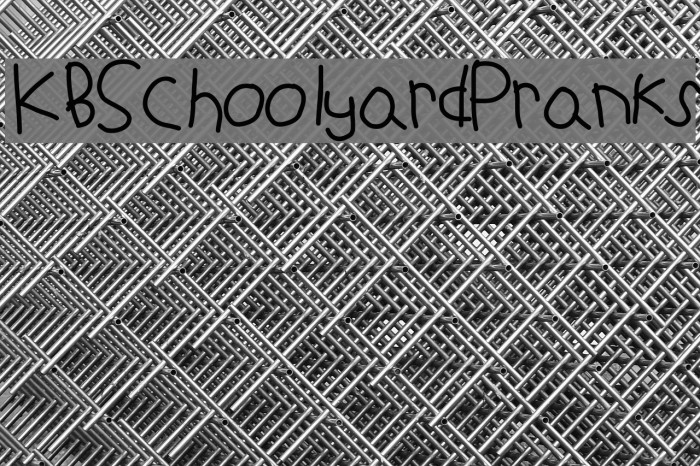 KBSchoolyardPranks Font examples