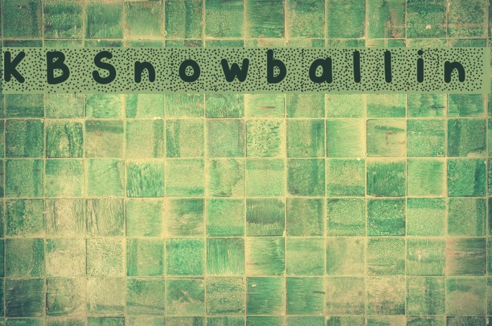 KBSnowballin Font examples
