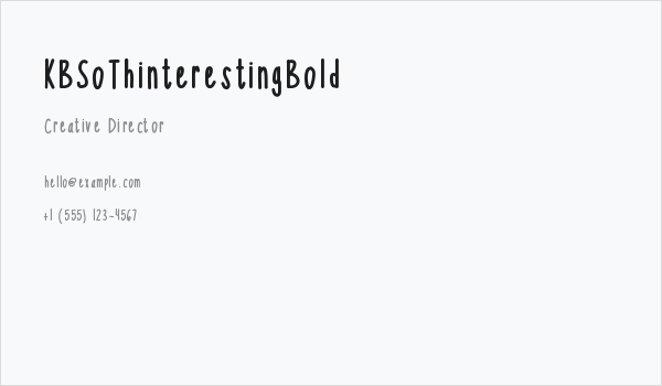 KBSoThinterestingBold Business Card