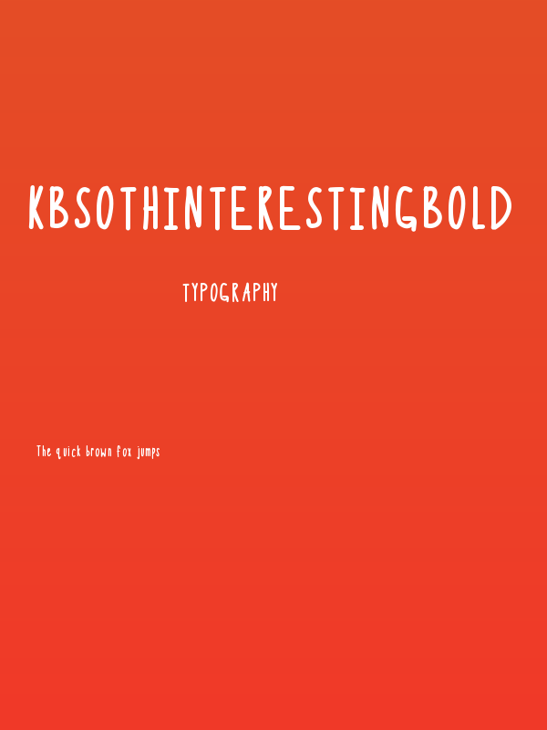 KBSoThinterestingBold Poster