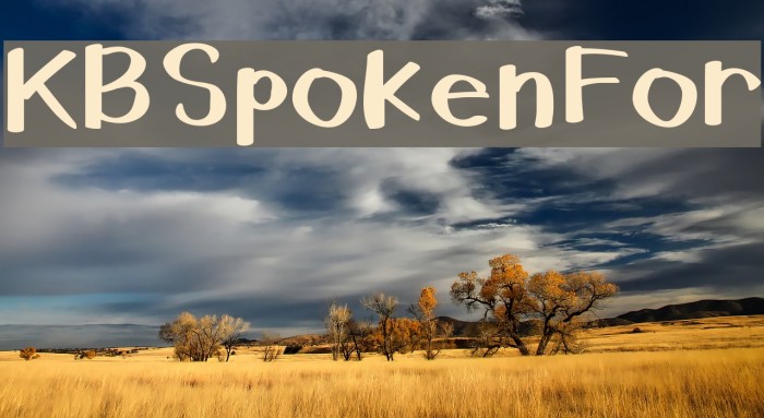 KBSpokenFor Font examples