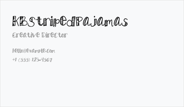 KBStripedPajamas Business Card