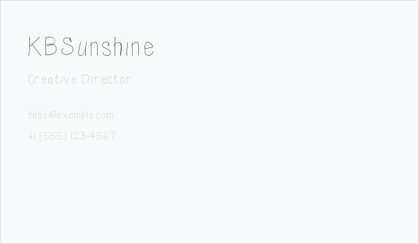 KBSunshine Business Card
