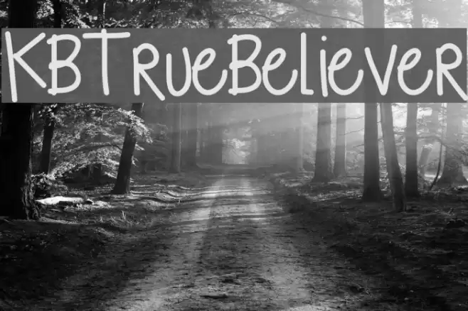 KBTrueBeliever Font examples