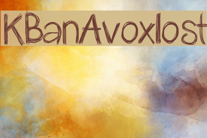 KBanAvoxlost Font examples