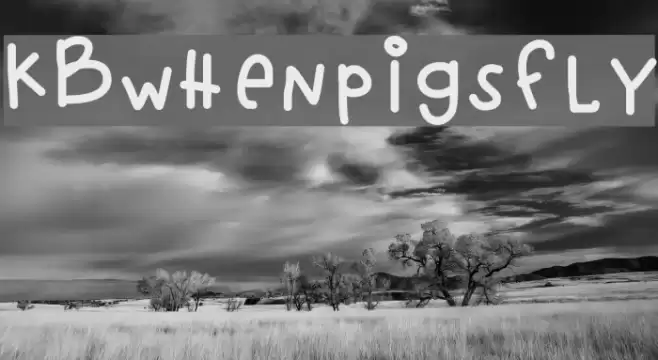 KBwhenpigsfly Font examples
