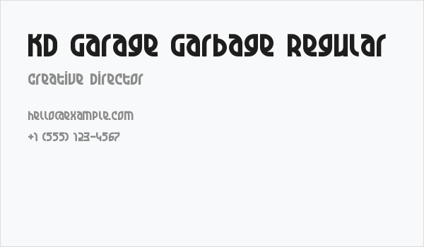 KD Garage Garbage Regular Business Card