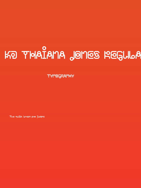 KD Thaiana Jones Regular Poster