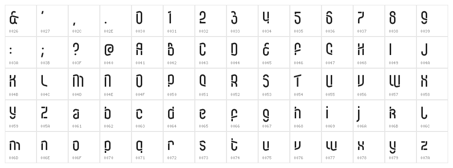 KD Tramcar Regular Character Map