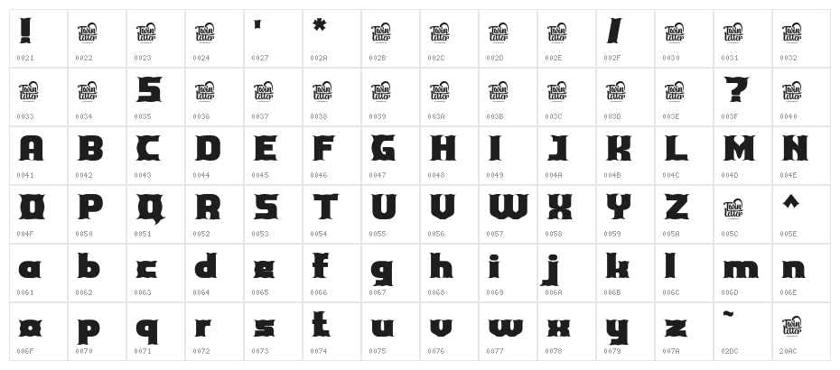 KEHUNIX-Regular Character Map