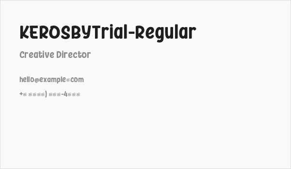 KEROSBYTrial-Regular Business Card