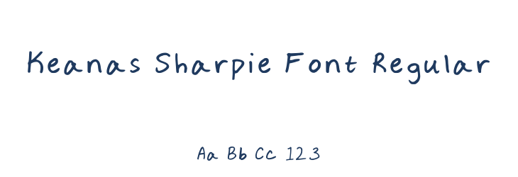 Keanas Sharpie Font Regular Font Preview