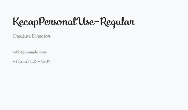 KecapPersonalUse-Regular Business Card