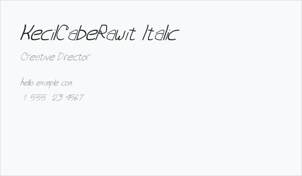 KecilCabeRawit-Italic Business Card