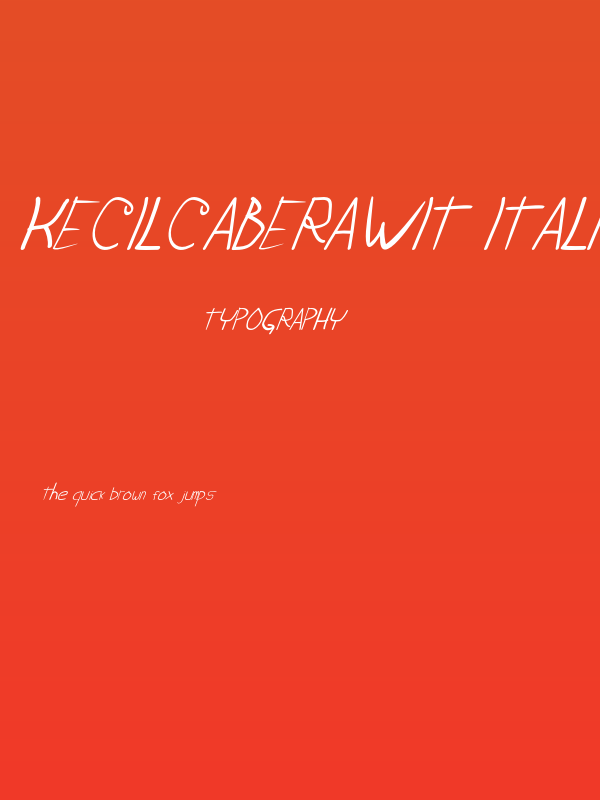 KecilCabeRawit-Italic Poster
