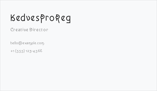 KedvesProReg Business Card