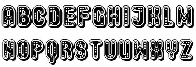 Keener Drilled Regular Font OTHER CHARS