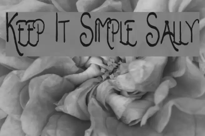 Keep It Simple Sally Font examples