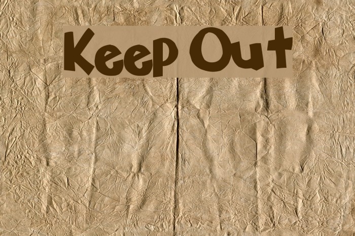 Keep Out Font examples