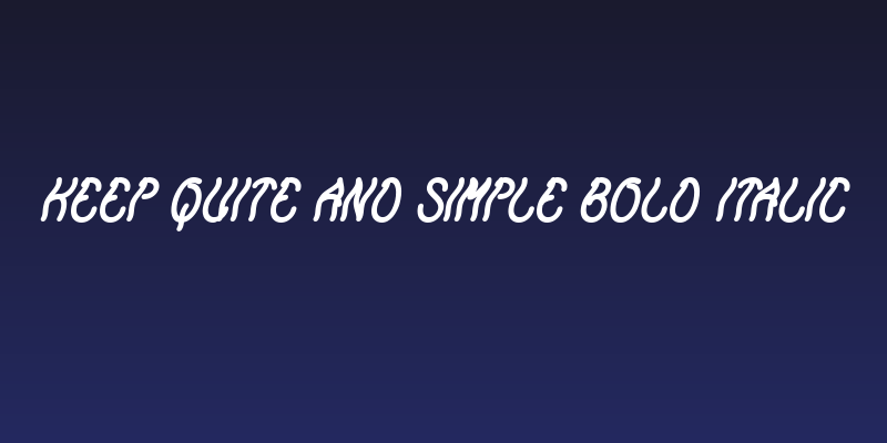 Keep Quite and Simple Bold Italic Social Header