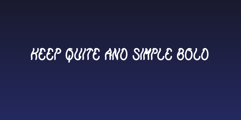 Keep Quite and Simple Bold Social Header