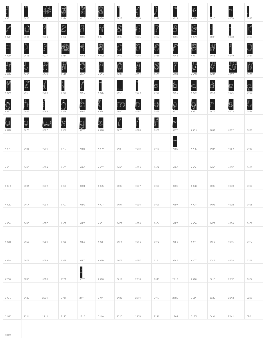 Keep Quite and Simple-Hollow-In Character Map