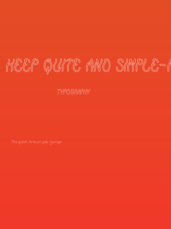 Keep Quite and Simple-Hollow Poster