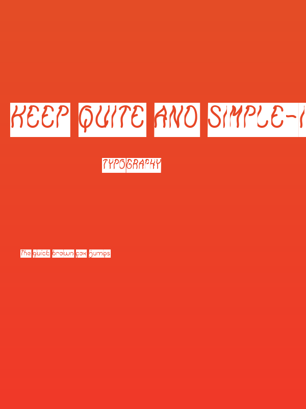 Keep Quite and Simple-Inverse Poster