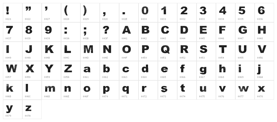 Keep Singing Character Map