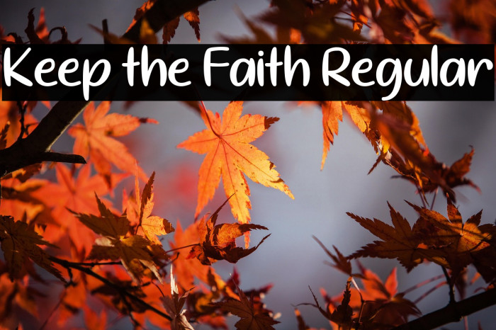 Keep the Faith Regular Example 2