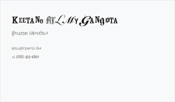 Keetano ATL My Gangsta Business Card