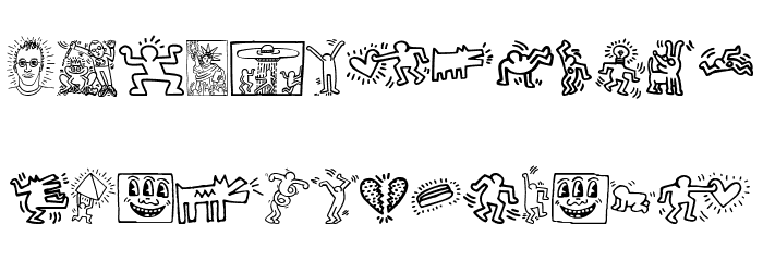 Keith Haring Font Litere mari