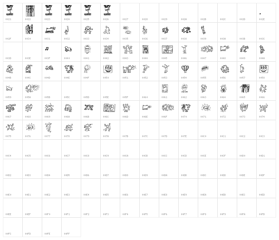 Keith Haring Character Map