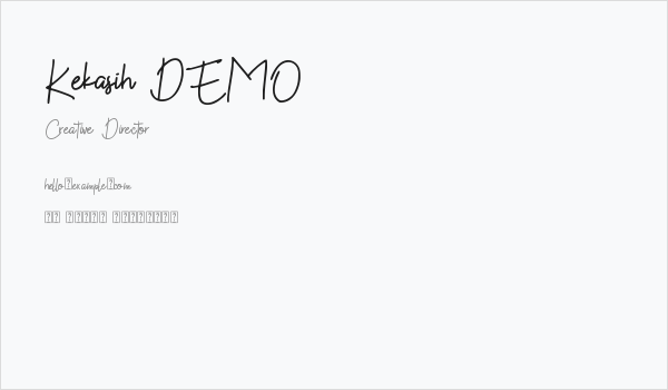 Kekasih DEMO Business Card