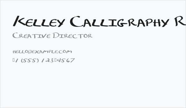 Kelley Calligraphy Regular Business Card