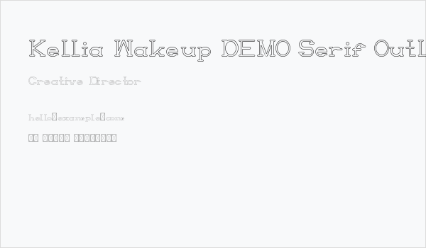Kellia Wakeup DEMO Serif Outline Business Card