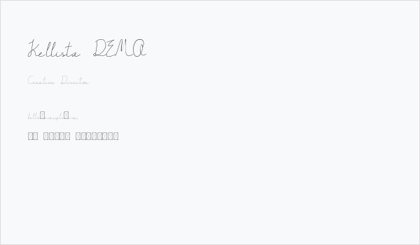 Kellista DEMO Business Card