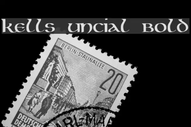 Kells Uncial Bold Schriftart examples