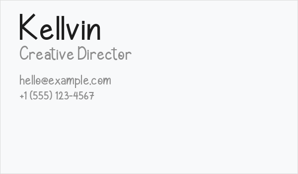 Kellvin Business Card