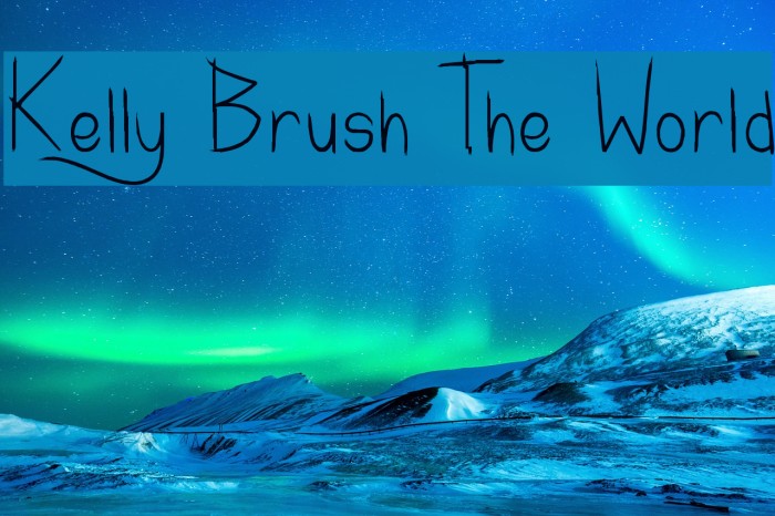 Kelly Brush The World Font examples