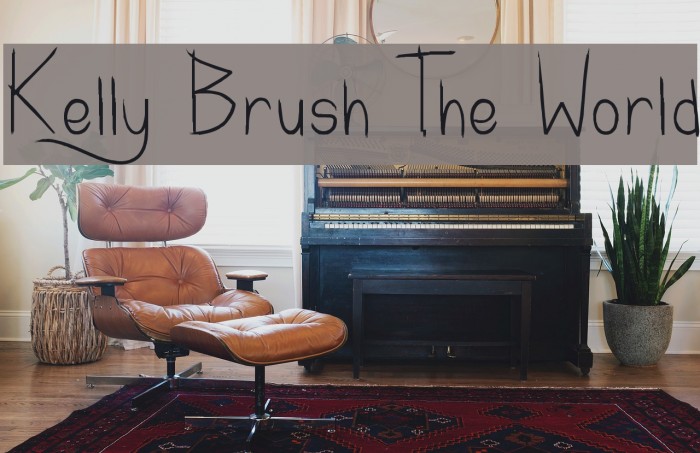 Kelly Brush The World Font examples