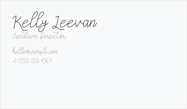 Kelly Leevan Business Card