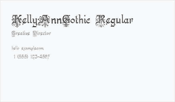 KellyAnnGothic Regular Business Card